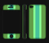 Peach Striped / Teal<br> Glow Gel skin - iPhone 4 / 4s