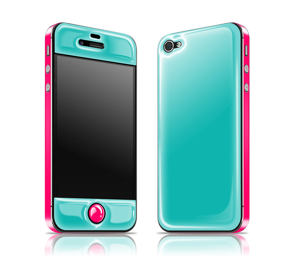 Teal / Neon Pink<br> Glow Gel skin - iPhone 4 / 4s