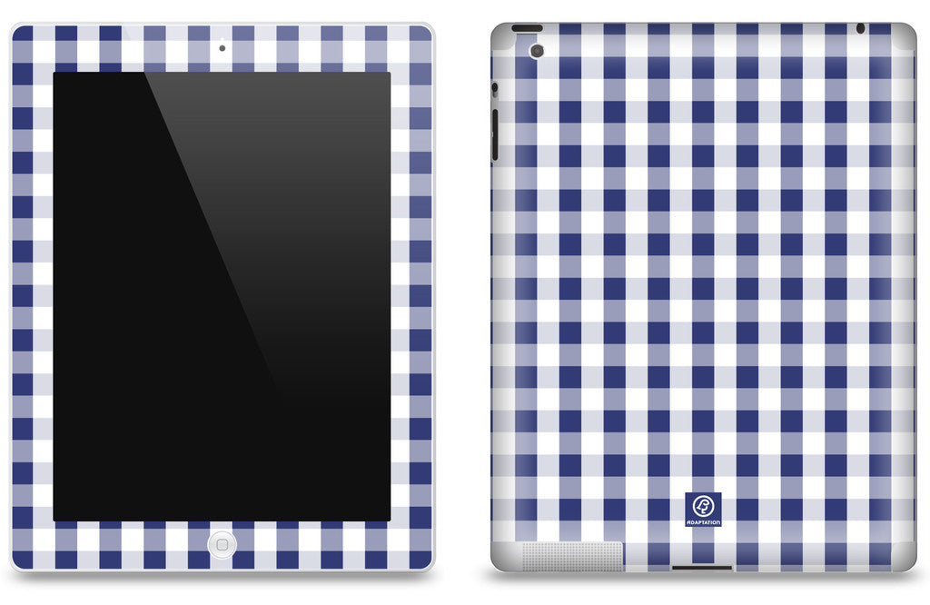 Navy & White Check <br>Matte Skin - iPad 2 & 3