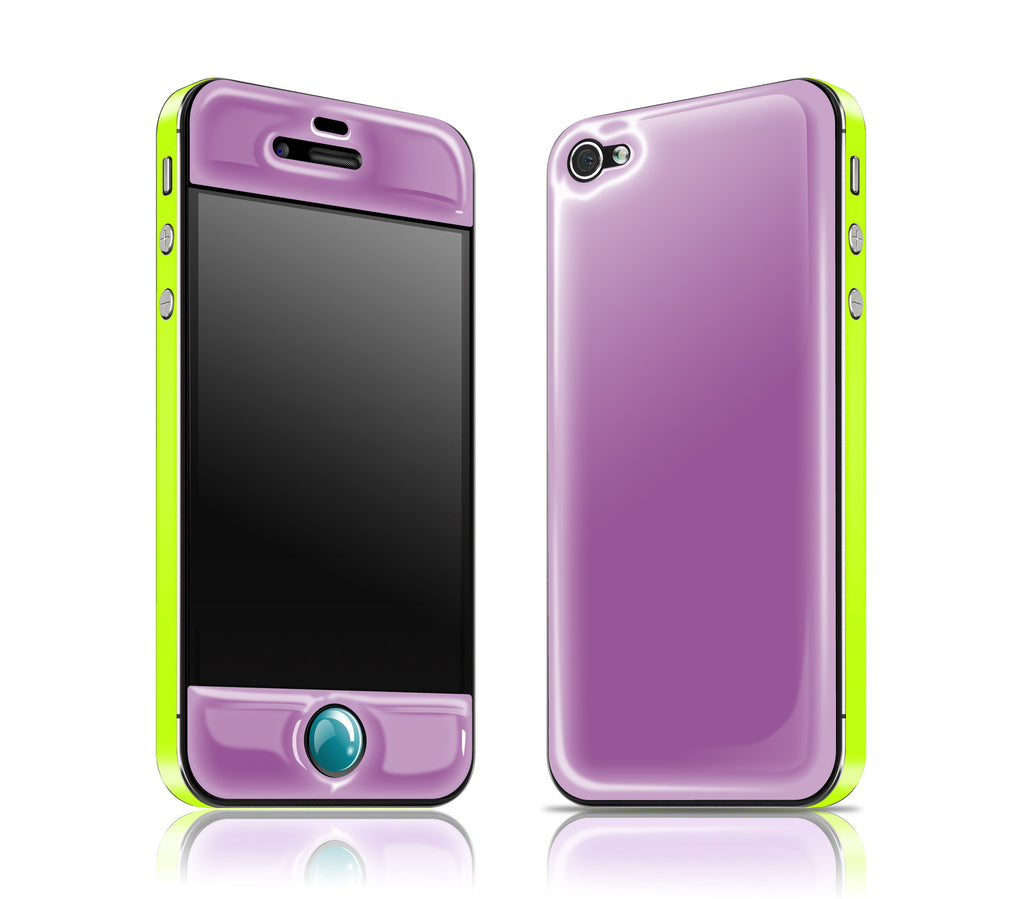 Grape / Neon Yellow / Teal<br> Glow Gel skin - iPhone 4 / 4s