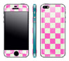 Pink Checkered / Teal <br>iPhone 5s - Glow Gel Combo