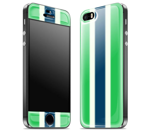 Green Striped / Charcoal <br>iPhone 5s - Glow Gel Combo