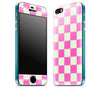 Pink Checkered / Teal <br>iPhone 5s - Glow Gel Combo