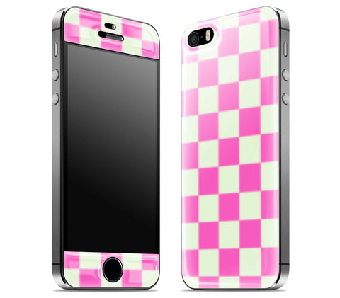 Pink Checkered <br>iPhone 5s - Glow Gel Skin