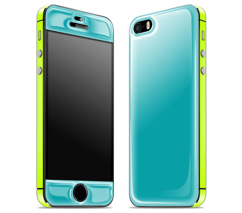 Teal / Neon Yellow <br>iPhone 5s - Glow Gel Combo