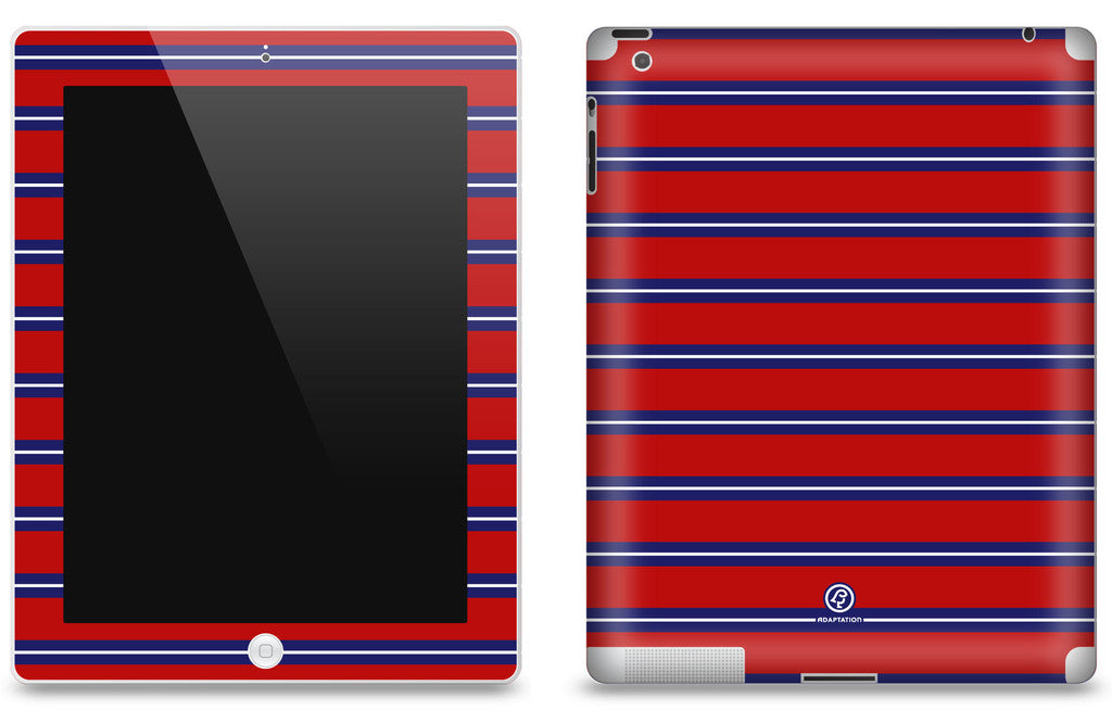 Red & Blue Striped <br>Matte Skin - iPad 2 & 3